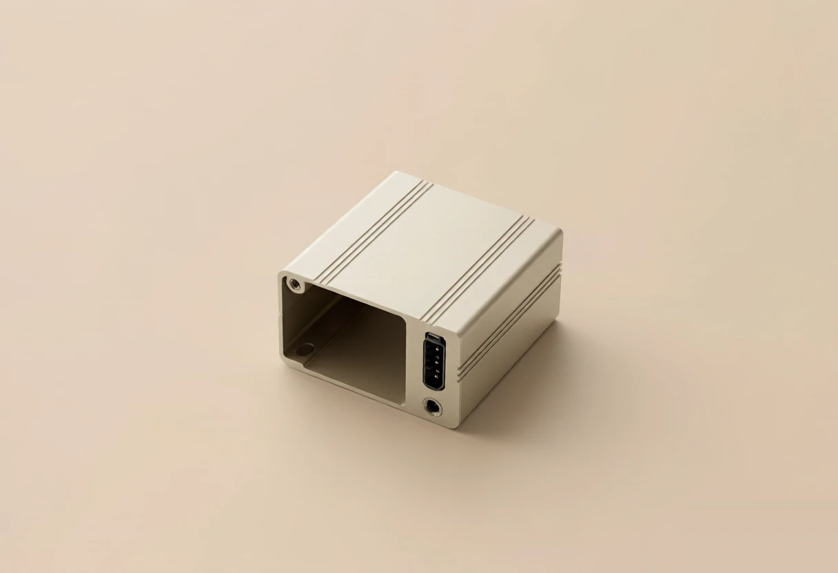Aluminum 6061 thin-wall instrument shell with connector ports