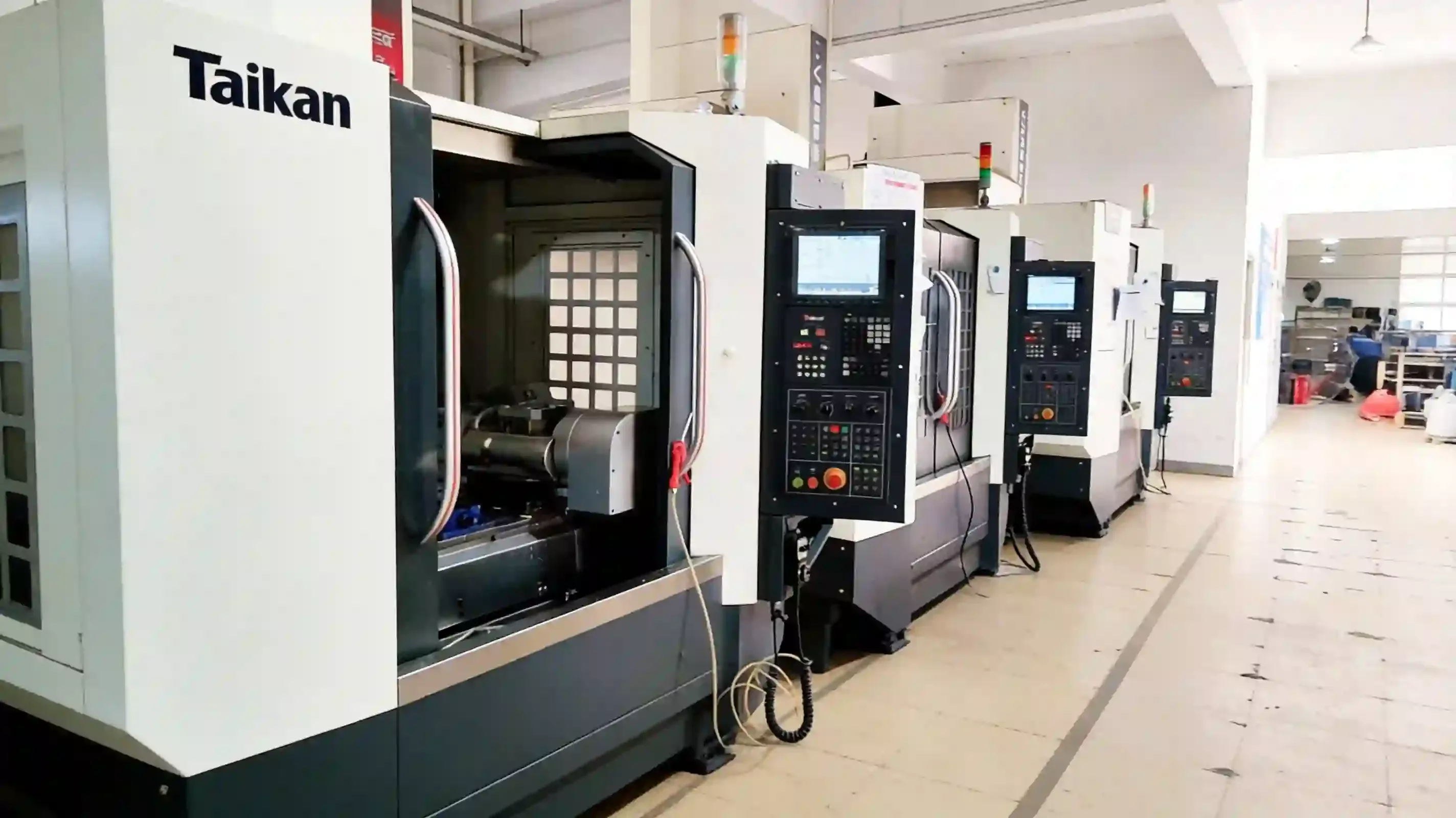 CNC machine lineup on production floor