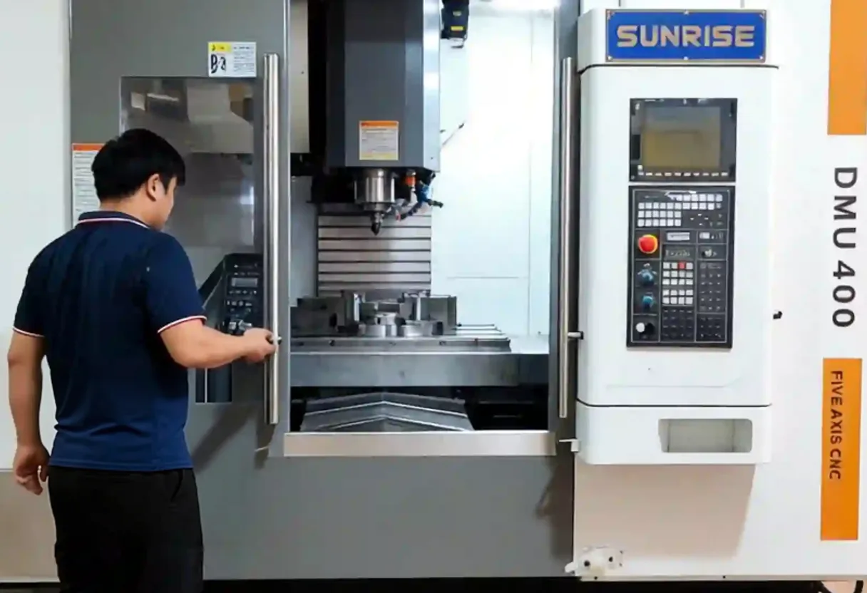 5-axis CNC machining center close up