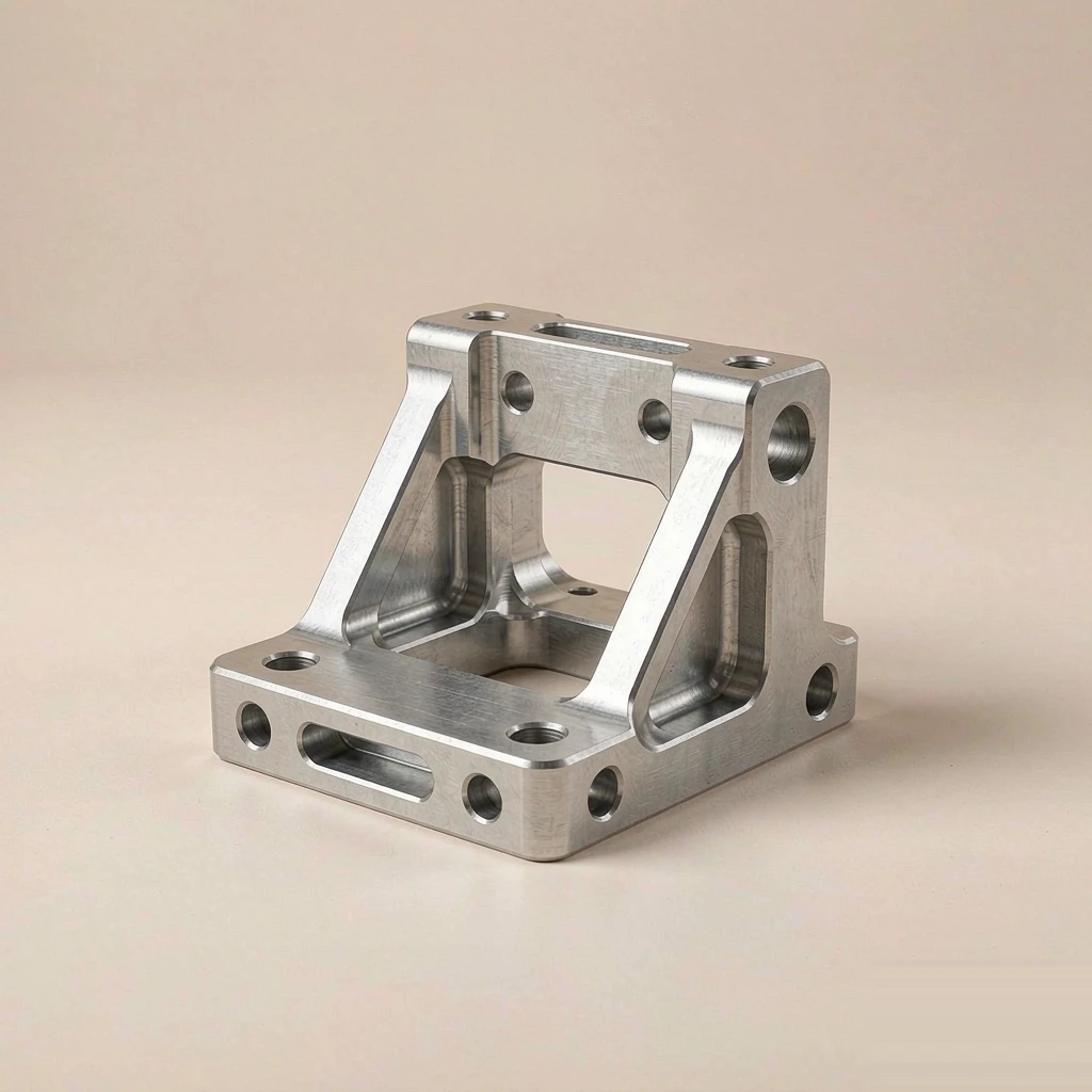 Aluminum Alloys machined part – 3D render
