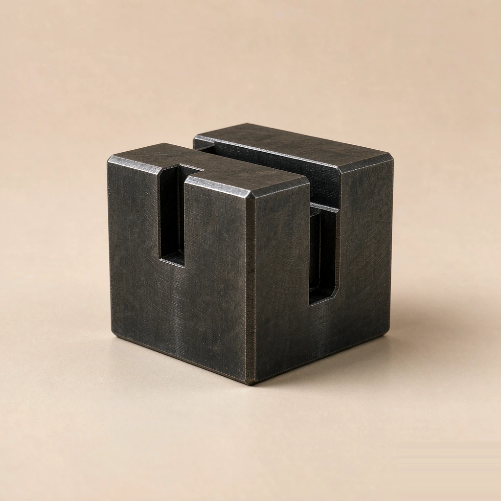 Carbon Steel machined part – 3D render