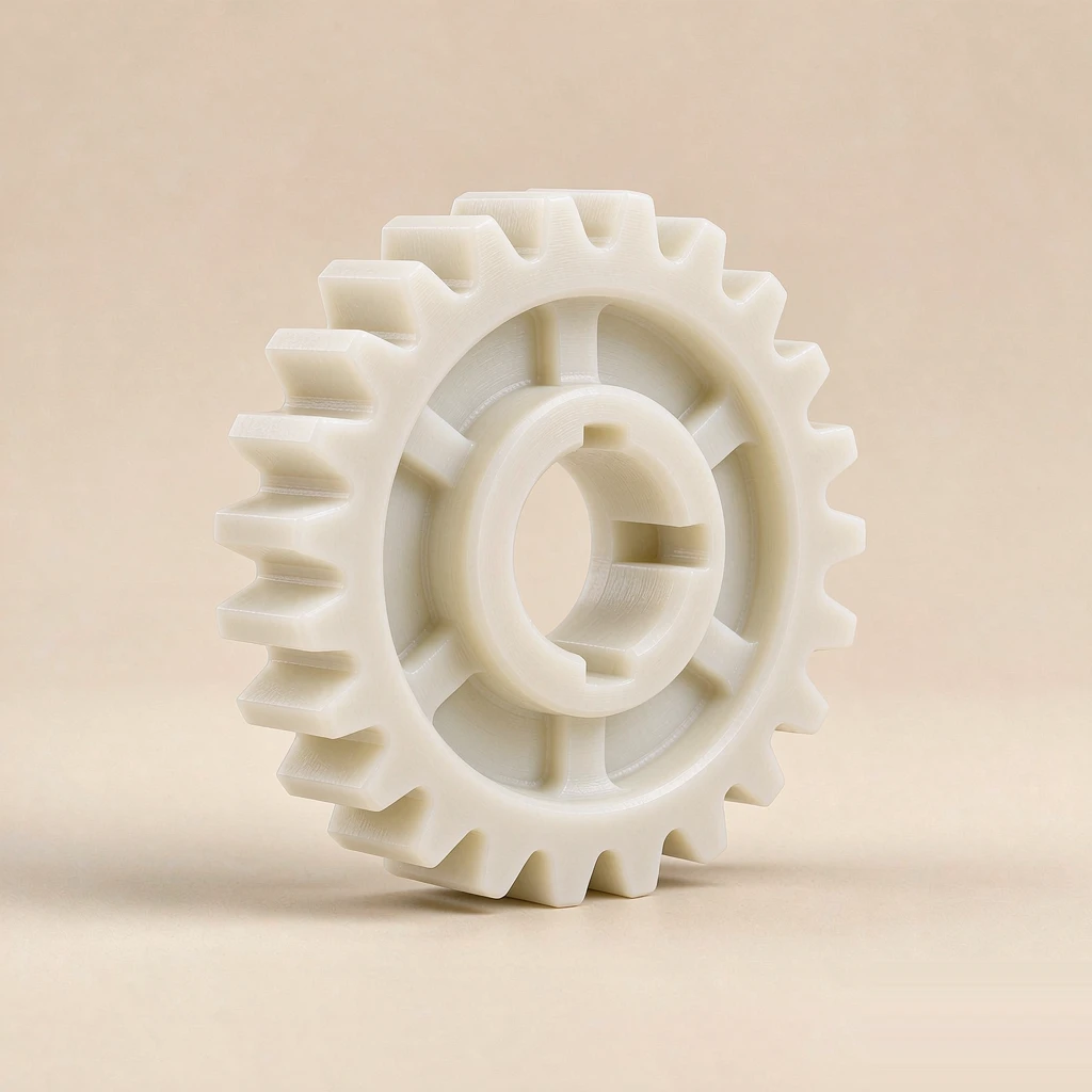 Delrin (POM) machined part – 3D render