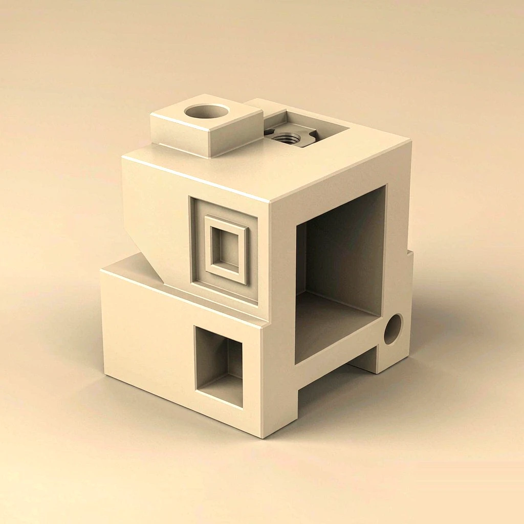 Nylon (PA6) machined part – 3D render
