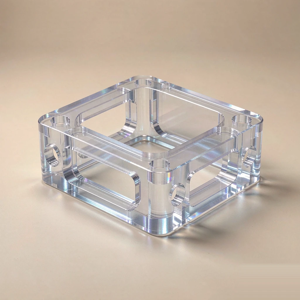 PC (Polycarbonate) machined part – 3D render