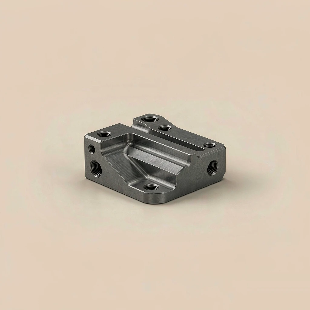Titanium Alloys machined part – 3D render