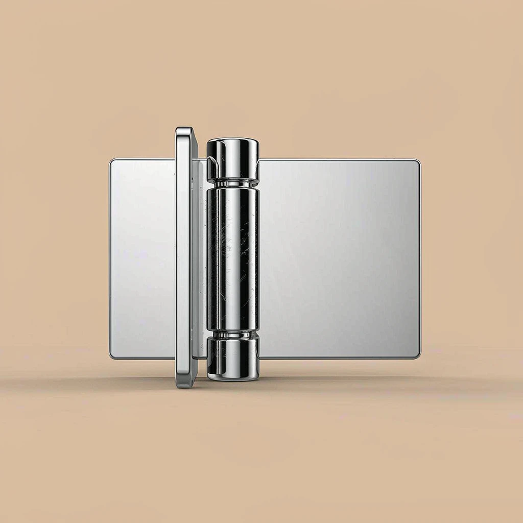 3D render of chrome plated stainless bracket, mirror reflective finish